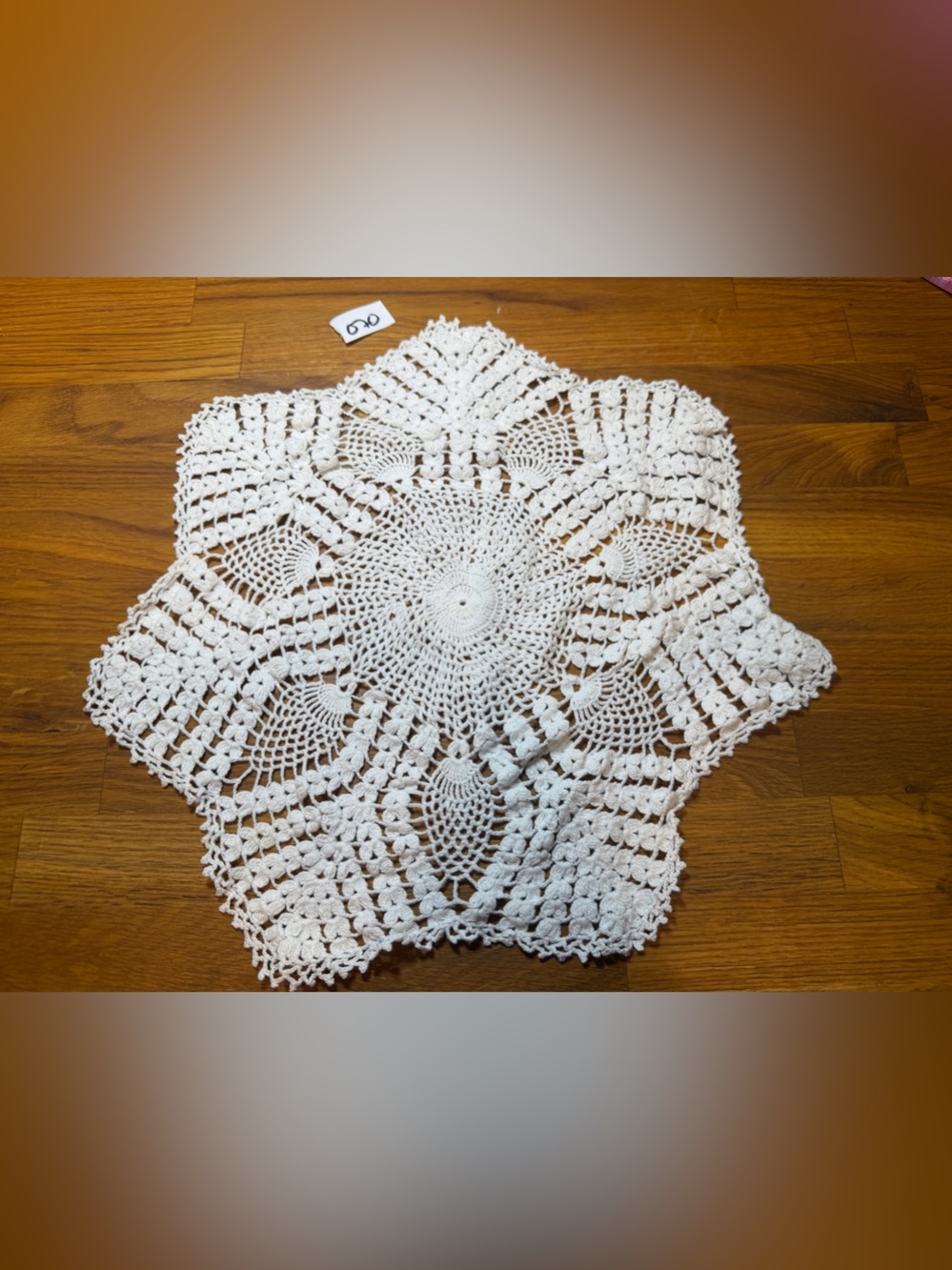 White Crochet Doily Table Accent